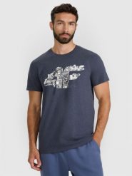 4F T-shirt regular z nadrukiem męski - szary XL. Szare t-shirty męskie 4F, m, bez wzorów, z bawełny, bez kołnierzyka, bez ramiączek. Za 59.99 zł.