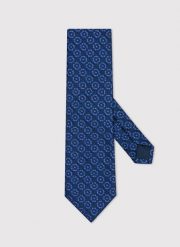 PAKO LORENTE – Niebieski krawat męski w geometryczny wzór. Niebieskie krawaty i muchy Pako Lorente, bez wzorów, z poliesteru. Za 99.99 zł.