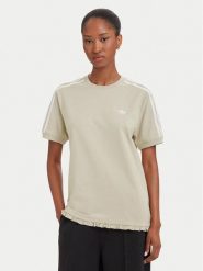 Adidas T-Shirt Pleated 3S LG4315 Beżowy Regular Fit. Brązowe t-shirty damskie Adidas, s, bez wzorów, z bawełny, bez kołnierzyka, bez ramiączek. Za 179.99 zł.