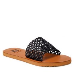 Klapki Billabong. Czarne klapki damskie Billabong, bez wzorów, bez obcasa, bez zapięcia. Za 119.99 zł.