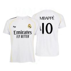 Koszulka domowa Real Madryt 2025-26 Premium Replica - Mbappé - 10. Białe bluzki damskie REAL MADRID, bez wzorów, sportowe, bez kołnierzyka, bez ramiączek. W wyprzedaży za 274.90 zł.