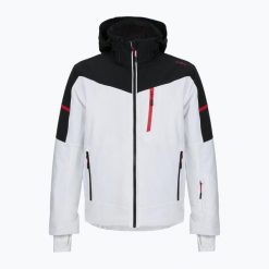 Kurtka narciarska męska CMP 35W0077 Zip Hood. Białe kurtki sportowe męskie CMP, na zimę, m, bez wzorów, bez kaptura, narciarskie. Za 1,181.60 zł.