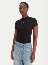 Guess Bluzka W6RP99 KCNH2 Czarny Regular Fit. Czarne bluzki damskie Guess, xl, z aplikacjami, z syntetyku, bez kołnierzyka, bez ramiączek. Za 219.99 zł.