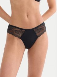 Triumph Stringi Comfort Allure 10226379 Czarny. Czarne majtki damskie Triumph, z syntetyku. Za 79.99 zł.