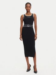 KARL LAGERFELD Sukienka codzienna A3W13039 Czarny Slim Fit. Czarne sukienki damskie KARL LAGERFELD, na co dzień, xl, bez wzorów, z syntetyku, bez kołnierzyka, bez ramiączek, proste. Za 619.99 zł.