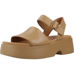 Sandały Camper Model K201659 Kolor Brązowy. Brązowe sandały damskie Camper, bez wzorów, ze skóry, bez obcasa, bez zapięcia. W wyprzedaży za 499.45 zł.