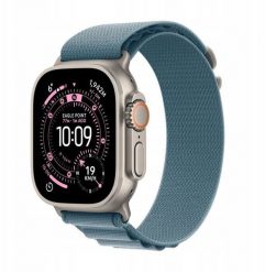 Smartwatch Apple Watch Ultra 3 GPS + Cellular 49mm Natural Titanium / Alpine Loop L Niebieski (MEWP4QP/A). Niebieskie zegarki smartwatch Apple, bez wzorów. Za 3,842.99 zł.