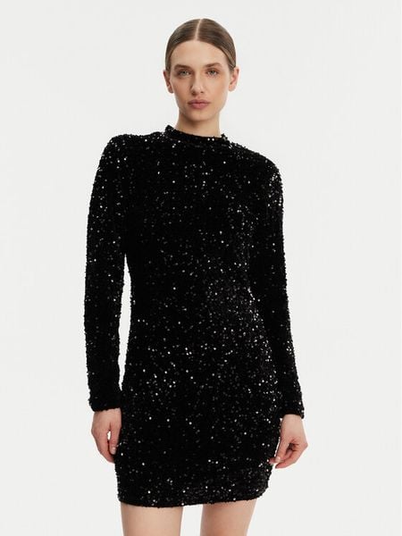 DKNY Sukienka koktajlowa P4ID6XQY Czarny Regular Fit. Czarne sukienki damskie DKNY, l, bez wzorów, z syntetyku, wizytowe, bez kołnierzyka, bez ramiączek. Za 409.99 zł.