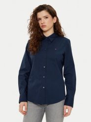 Tommy Hilfiger Koszula WW0WW43577 Granatowy Regular Fit. Niebieskie koszule damskie Tommy Hilfiger, bez wzorów, z bawełny, bez kołnierzyka, bez ramiączek. Za 239.99 zł.
