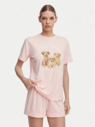 Guess Piżama O6GX05 KH110 Różowy jasny Relaxed Fit. Czerwone piżamy damskie Guess, z aplikacjami, z syntetyku, bez ramiączek. Za 264.99 zł.