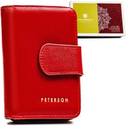 Portfel skórzany Peterson PTN 76115-SGN czerwony. Czerwone portfele damskie Peterson. Za 105.99 zł.