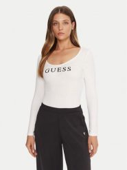 Guess Body O5RM08 KBBU1 Biały Regular Fit. Białe body Guess, z aplikacjami, z bawełny. Za 109.99 zł.