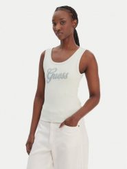 Guess Top W6GP22 K2954 Zielony Regular Fit. Zielone topy damskie Guess, l, z aplikacjami, z syntetyku, bez kołnierzyka, bez ramiączek. Za 189.99 zł.