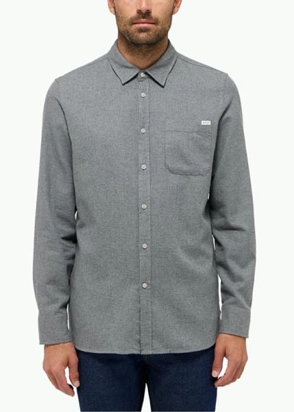 Męska Koszula MUSTANG Eastbridge Mid Grey Mélange 1015912 4140. Szare koszule męskie Mustang, m, bez wzorów, bez kołnierzyka, bez ramiączek. Za 129.99 zł.