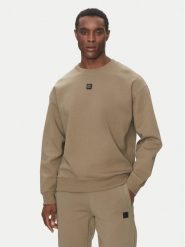 HUGO Bluza Dettil 50533689 Brązowy Relaxed Fit. Brązowe bluzy męskie Hugo, l, bez wzorów, z bawełny, bez ramiączek, bez kaptura. Za 359.99 zł.