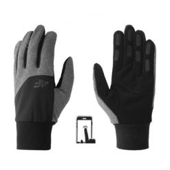 Rękawiczki 4F z Funkcją Obsługi Ekranu. Szare rękawiczki damskie 4F, bez wzorów. Za 78.99 zł.