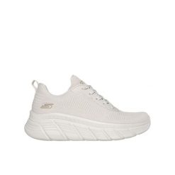 Buty sportowe sneakersy damskie Skechers Bobs B Flex. Białe obuwie sportowe damskie Skechers, bez wzorów, bez zapięcia, trekkingowe. Za 269.00 zł.
