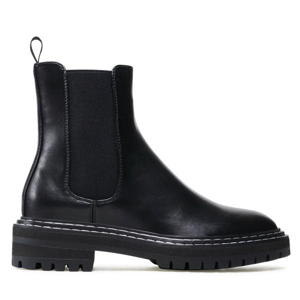 Sztyblety ONLY Shoes. Czarne botki damskie ONLY Shoes, bez wzorów, bez obcasa, na płaskiej podeszwie, bez zapięcia. Za 229.99 zł.