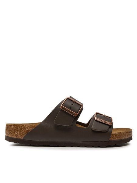 Birkenstock Klapki Arizona 051101 Brązowy. Brązowe klapki męskie Birkenstock, bez wzorów, ze skóry, bez zapięcia. Za 359.99 zł.