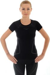 Brubeck Koszulka damska z krótkim rękawem Swift czarna r. L (SS10820). Czarne bluzki damskie Brubeck, l, bez wzorów, bez kołnierzyka, bez ramiączek. Za 90.09 zł.
