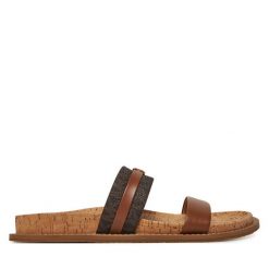 Klapki MICHAEL Michael Kors. Brązowe klapki damskie MICHAEL Michael Kors, bez wzorów, bez obcasa, bez zapięcia. Za 369.99 zł.