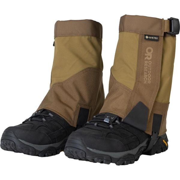 Stuptuty Outdoor Research Crocodile Mid-Height Gaiters. Brązowe buty zimowe męskie OUTDOOR RESEARCH, bez zapięcia. Za 303.99 zł.