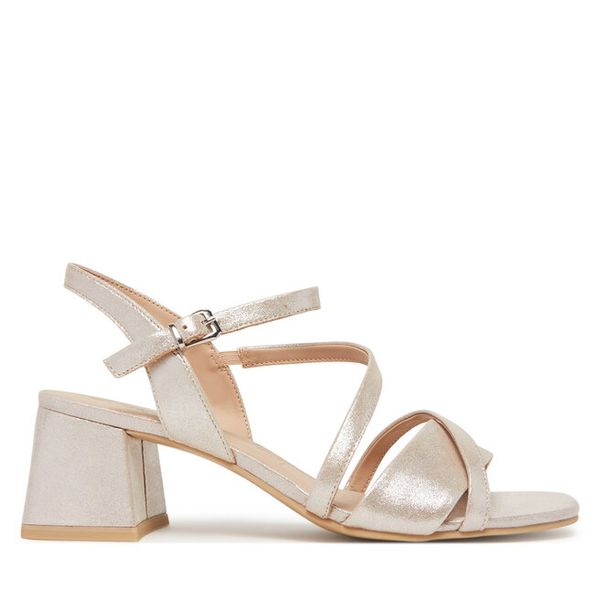 Sandały Caprice. Brązowe sandały damskie Caprice, bez wzorów, bez obcasa, na słupku, bez zapięcia. Za 269.99 zł.