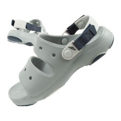 Sandały chodaki męskie Crocs Classic All Terain. Szare sandały męskie Crocs, bez wzorów, z materiału, bez zapięcia. Za 139.00 zł.