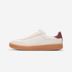 Sneakersy damskie Player T mesh. Białe obuwie sportowe damskie Decathlon, bez wzorów, z gumy, bez zapięcia. Za 129.99 zł.