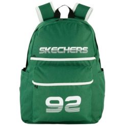 Plecak unisex Skechers Downtown Backpack pojemność 20 L. Zielone plecaki damskie Skechers, bez wzorów, sportowe. Za 73.99 zł.