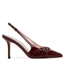 Szpilki Marciano Guess. Czerwone sandały damskie Marciano Guess, z aplikacjami, bez obcasa, na szpilce, bez zapięcia. Za 669.99 zł.