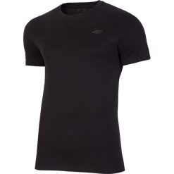 T-shirt męski TSM300A - głęboka czerń. T-shirty męskie 4F, m, bez wzorów, z bawełny, bez kołnierzyka, bez ramiączek. Za 39.99 zł.