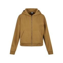 Damska bluza z kapturem zapinana na zamek Urban Classics. Zielone bluzy damskie Urban Classics, bez wzorów, casualowe, bez ramiączek, z kapturem. Za 275.00 zł.