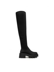 DeeZee Kozaki 67091-8H Czarny. Czarne kozaki damskie DeeZee, bez wzorów, z materiału, bez obcasa, na płaskiej podeszwie, bez zapięcia. Za 249.99 zł.