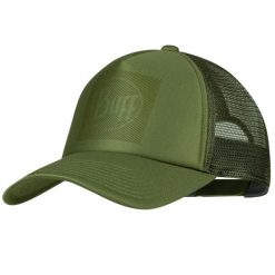 Czapka z daszkiem dla dorosłych Buff Trucker Cap. Zielone czapki damskie Buff, bez wzorów, z materiału, sportowe. Za 149.65 zł.