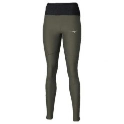 Damskie legginsy Mizuno. Zielone legginsy damskie Mizuno, bez wzorów, z materiału. Za 304.50 zł.