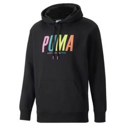 Bluza dresowa męska Puma SWXP GRAPHIC. Czarne bluzy sportowe męskie Puma, m, bez wzorów, z dresówki, z kapturem. Za 422.00 zł.