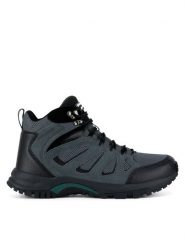 Hunter Trekkingi MASON MID HIKER WP Szary. Szare botki męskie Hunter, bez wzorów, ze skóry, bez obcasa, bez zapięcia. Za 379.99 zł.