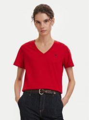 Beverly Hills Polo Club T-Shirt P-SS26W-TS516518 Czerwony Regular Fit. Czerwone t-shirty damskie Beverly Hills Polo Club, m, bez wzorów, z bawełny, bez kołnierzyka, bez ramiączek. Za 139.99 zł.