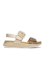 Remonte Sandały CEO-D1J53-91 Złoty. Żółte sandały damskie Remonte, bez wzorów, ze skóry, bez obcasa, na płaskiej podeszwie, bez zapięcia. Za 379.99 zł.