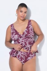 Damskie Figi od bikini wysoki stan print na całej powierzchni. Fioletowe stroje kąpielowe damskie Ulla Popken, plus size, bez wzorów, z elastanu. Za 91.99 zł.