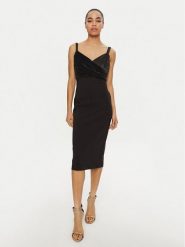 Rinascimento Sukienka koktajlowa CFC0019703002 Czarny Slim Fit. Czarne sukienki damskie Rinascimento, xs, bez wzorów, z syntetyku, wizytowe, bez kołnierzyka, bez ramiączek. Za 439.99 zł.