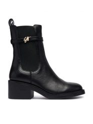 Steve Madden Botki Charity 11005782 Czarny. Czarne botki damskie Steve Madden, bez wzorów, ze skóry, bez obcasa, na słupku, bez zapięcia. Za 729.99 zł.