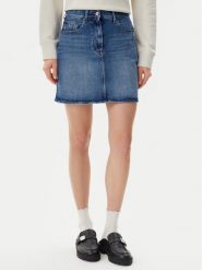Tommy Jeans Spódnica jeansowa DW0DW20136 Niebieski Mom Fit. Niebieskie spódnice damskie Tommy Jeans, bez wzorów, z bawełny. Za 179.99 zł.
