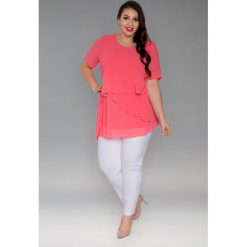 Lekka zwiewna koralowa szyfonowa tunika oversize duże rozmiary NOWOŚĆ. Pomarańczowe tuniki damskie Moda Size Plus Iwanek, l, bez wzorów, z szyfonu, eleganckie, bez ramiączek. Za 119.00 zł.