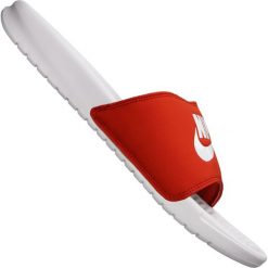 Czerwone Klapki Nike Benassi Jdi Slide M 343880-106. Czerwone klapki męskie Nike, bez wzorów, z dzianiny, bez zapięcia. W wyprzedaży za 179.00 zł.