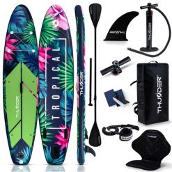 Deska SUP do pływania 320 cm THUNDER wyporna pompowana zestaw plecak siedzisko. Plecaki męskie THUNDER, bez wzorów, z gumy, sportowe. Za 829.00 zł.