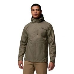 Męska kurtka Columbia Pouring Adventure II 2117171397. Zielone kurtki męskie Columbia, m, bez wzorów, z materiału, sportowe, z kapturem. Za 442.23 zł.