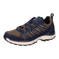 Półbuty LOWA INNOX EVO II GTX. Niebieskie półbuty męskie Lowa, bez wzorów, z gore-texu, bez obcasa, bez zapięcia. Za 795.00 zł.