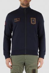 AERONAUTICA MILITARE Granatowa bluza męska With Patches. Niebieskie bluzy męskie Aeronautica Militare, m, bez wzorów, bez ramiączek, bez kaptura. W wyprzedaży za 559.99 zł.